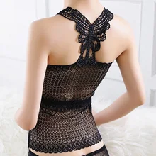 La MaxPa модные, пикантные Для женщин без рукавов выдалбливают сплошной топ с кружевом крючком Танк Новинка; футболки Нижнее белье Бюстгальтеры для Для женщин k600