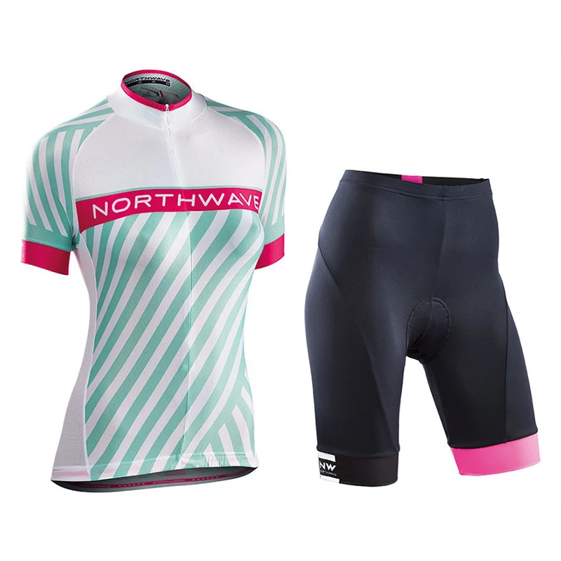 Northwave Women Summer Cycling Jersey Short Sleeve Set Breathable bib shorts Clothes Quick Dry Bike Wear Clothing