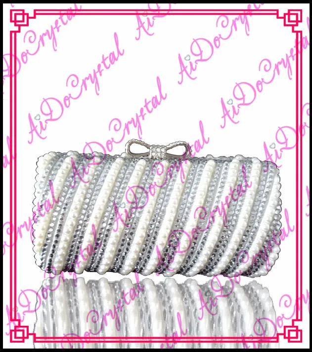 Aidocrystal white diamonds ladies clutch purse and shoes font b set b font for party