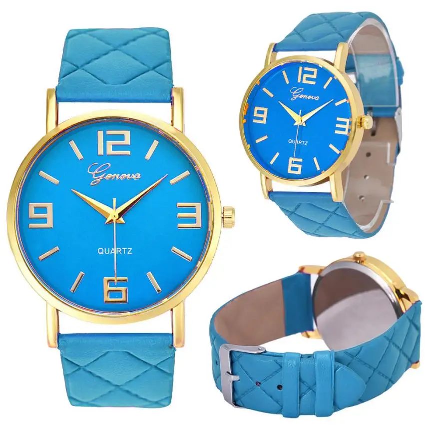 

#5001 Fashion Leisure Woman Watch Women Geneva Faux Leather Analog Quartz Wrist Watch