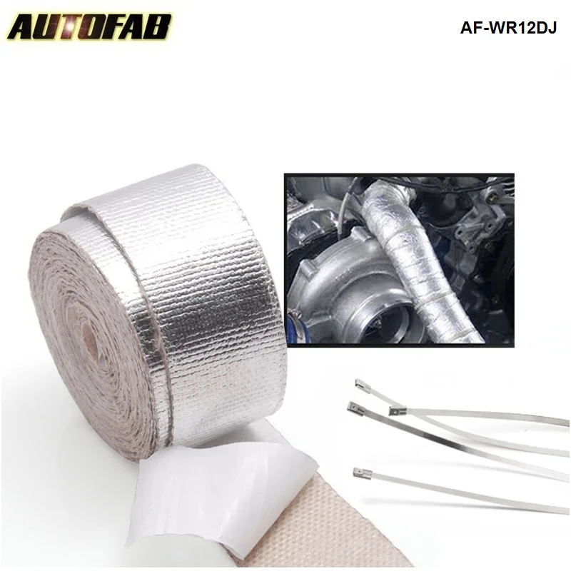 Exhaust Header Turbo Manfold Pipe Aluminum Heat Shield Wrap Tape Adhesive Backed For Honda 92-95 AF-WR12DJ