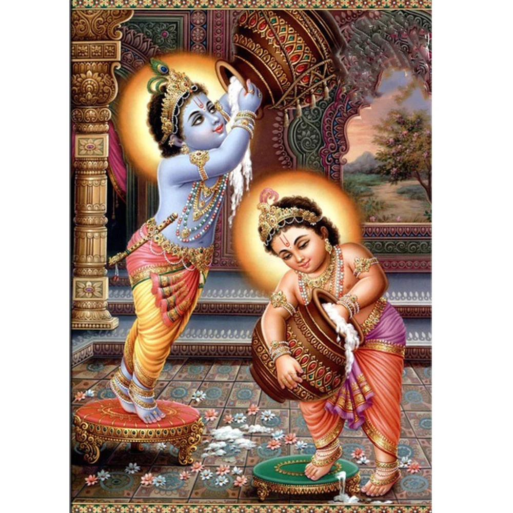 Full Round/Square 5d Diamond Painting India Goddess Of Religion Mosaic DIY Embroidery Cross Stitch Sticker Home Decor | Дом и сад