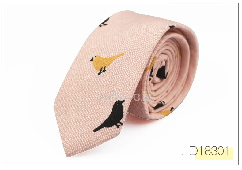 LD18301 Fashion Ties for Men Cotton Narrow Tie Skinny Cravat Neckties for Winter Men Party Skinny Tie Casual Printed Neck Ties Neckwear - Цвет: LD18301