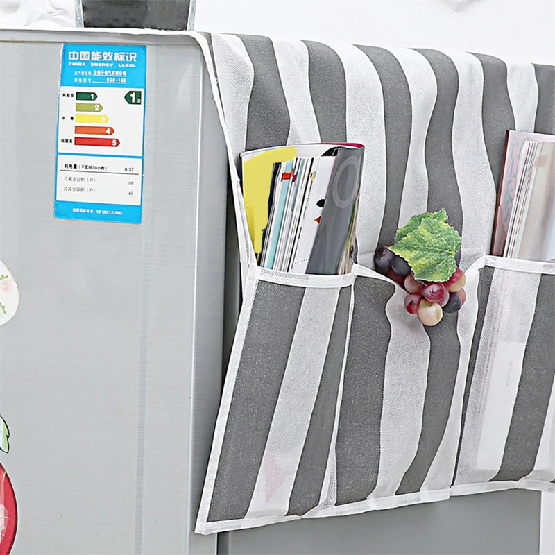 

Refrigerator Dust Cover Household Cover Cloth Household Storage Bag Fridge Cover with Hanging Bag 128 * 54 cm