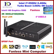 2015 Intel 5th Gen. i7 HTPC, Nettop Mini PC, 4GB RAM, 60GB SSD+1TB HDD, 4K HD, 3840*2160, 2*Gigabit LAN+2*HDMI+SPDIF, Windows 10