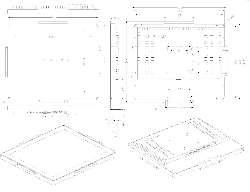 Obeytec 17 дюймов открытая рамка сенсорный монитор, промышленный открытый IP65 lcd емкостный, PCAP сенсорный экран, 10 точек, 1280*1024