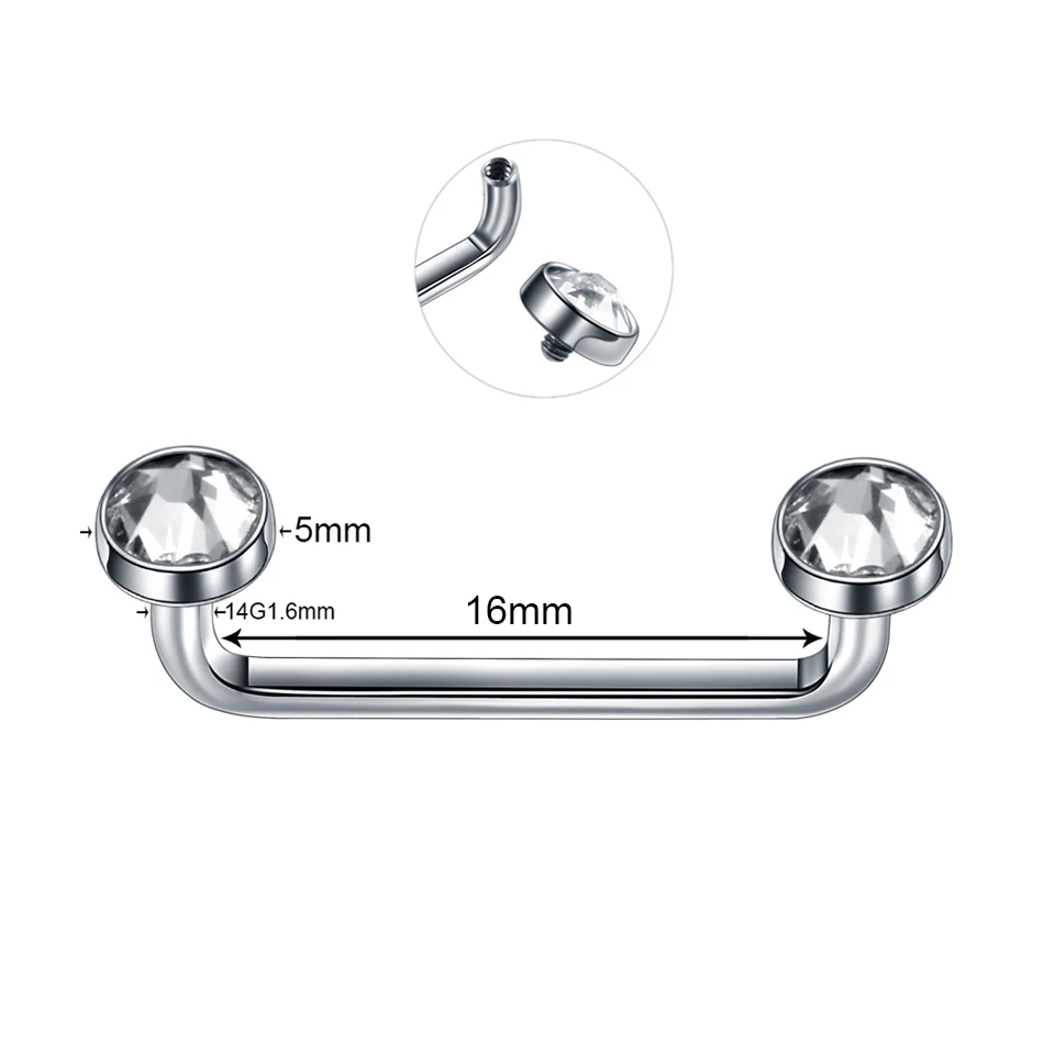 1 шт. G23 титановый микро кожный пирсинг кристалл якорь для вшивания в кожу украшения для пирсинга внутренняя и внешняя кожа Diver с покрытием для пирсинга - Окраска металла: D  1.6X16X5X5mm