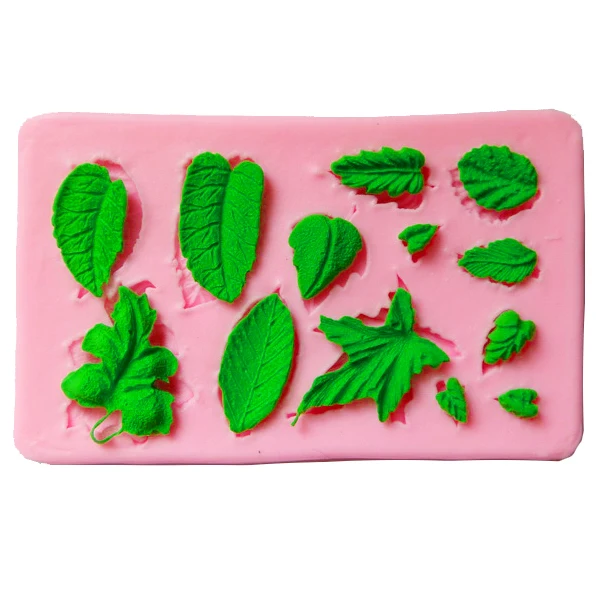 

Free shipping many leaf leaves cooking tool fondant Shaped baking DIY Cake Sugar Silicone Craft Fondant Mold Tray candymold