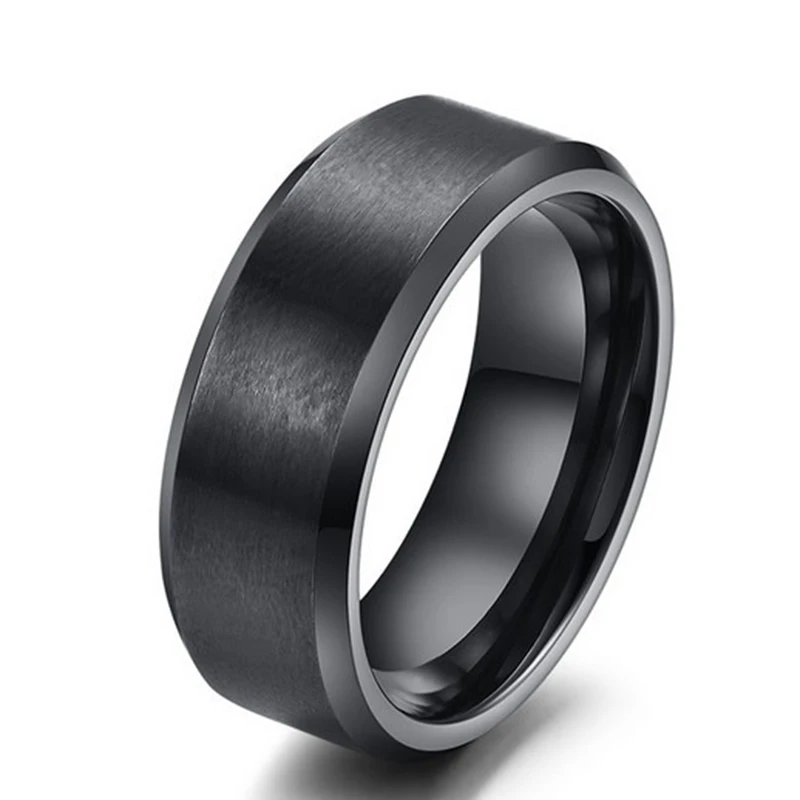 8mm Wide Stainless Steel Ring for Men-1
