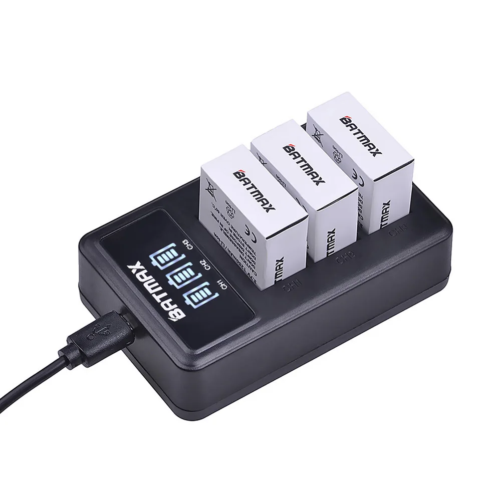 Batmax 2 шт. AHDBT 301 батарея + светодиодный дисплей 3 канальный USB зарядное устройство