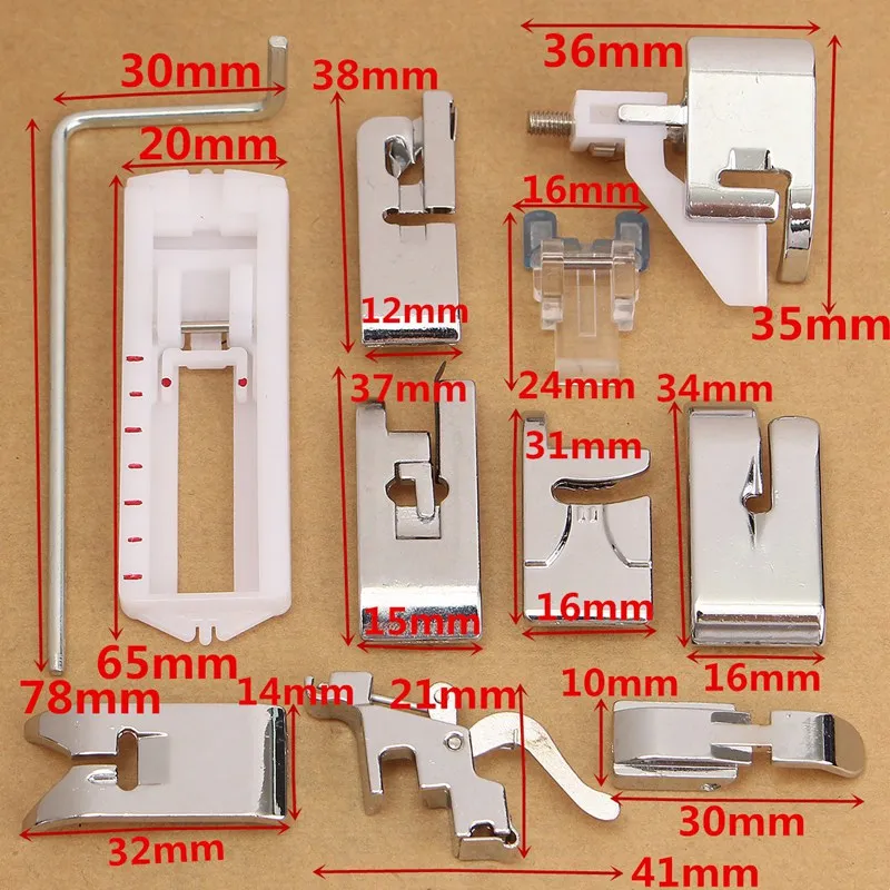 KiWarm 14 шт./компл. прижимные лапки для низкого хвостовика для Husqvarna детали швейной машины Электрический швейный станок инструмент