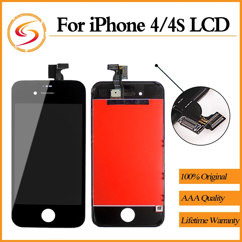 

10PCS/LOT Wholesale Original Screen Replacement For iPhone 4 4G Brand New Original LCD With Touch Screen Digitizer Assembly