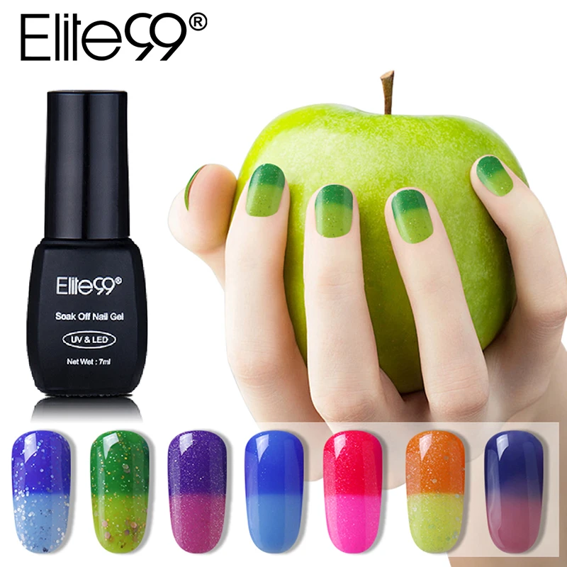 Elite99 7ML Chameleon Gel Varnish Temperature Colors Changing Nail Polish Manicure Decoration Semi Permanent UV Lacquer | Красота и