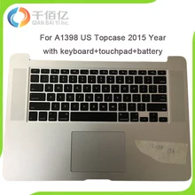 Laptop US Topcase For Macbook Pro Retina 15″ A1398 Topcase with keyboard+touchpad+battery 2015 Year MJLQ2 MJLT2 MJLU2