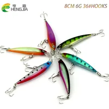 Гольян для рыбалки приманки рукоятка приманки 4 цвета 8 см / 6 G 6# крючки прозрачный лазер муха для рыбалки приманки жёсткая приманки, 20 шт. / много воблеры рыбалка pesca