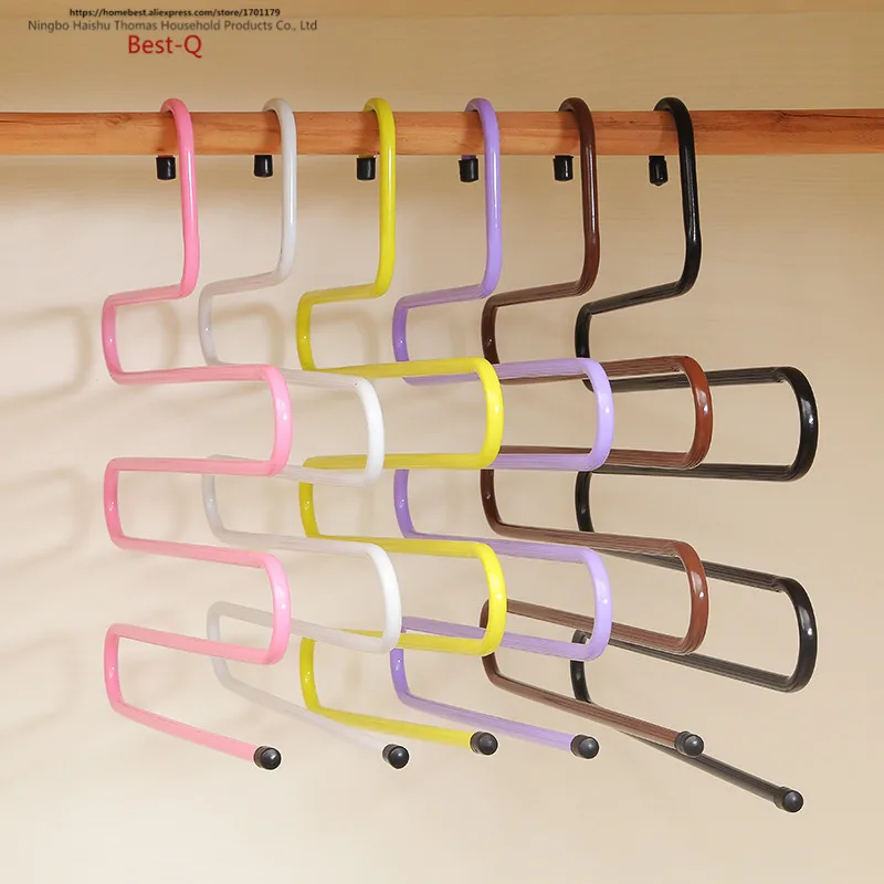

Free shipping S type clothes hanger, trousers rack, trousers clip, multi-layer trousers hang trousers, shelf storage