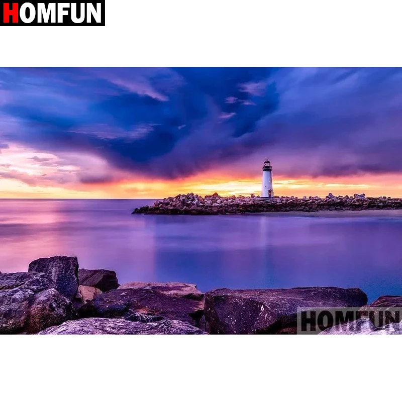 HOMFUN Full Square/Round Drill 5D DIY Diamond Painting &quotHigh tower&quot Embroidery Cross Stitch Home Decor Gift A16487 | Дом и сад