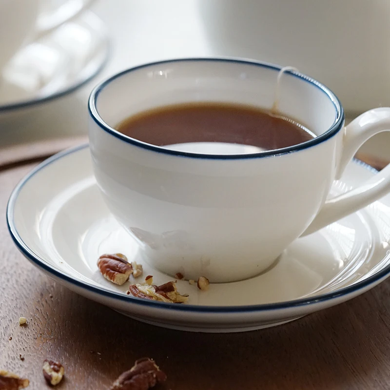 Керамическая черная чашка с блюдце 215 мл|cup with|tea cupmilk mug |