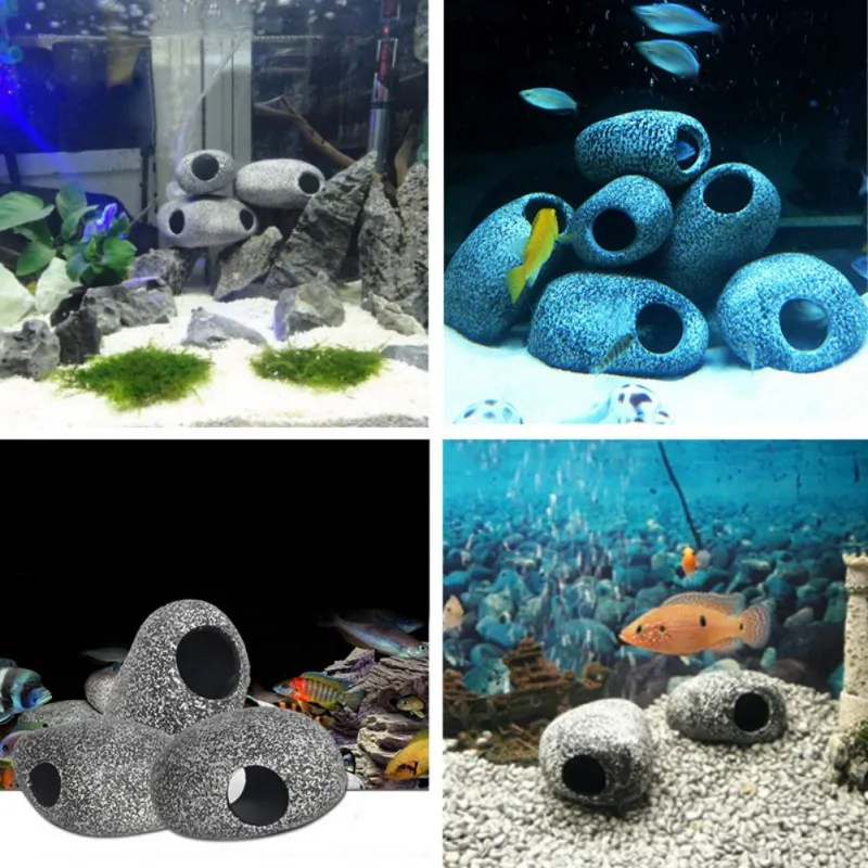 

Aquarium Fish Tank Shrimp Aquarius Plants Aquarium Decor Ceramic Rock