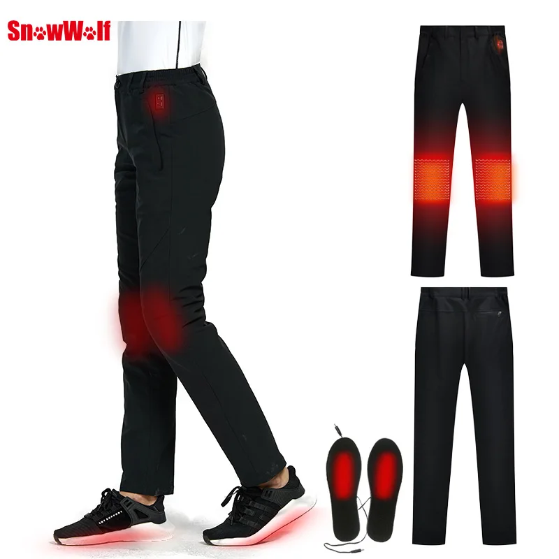  SNOWWOLF 2019 Women Winter Outdoor Pants Electric Heated Sports Hiking Trousers Waterproof Breathab