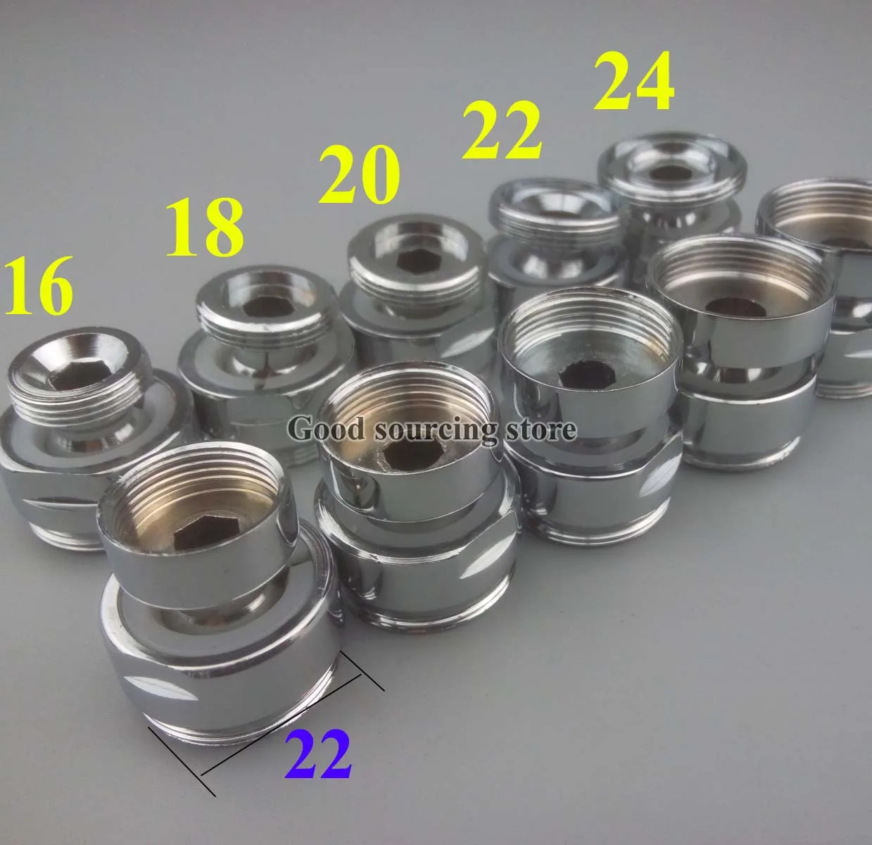 12 14 16 18 20 22 24mm 360 Degree Swivel Nozzle Adapter Male