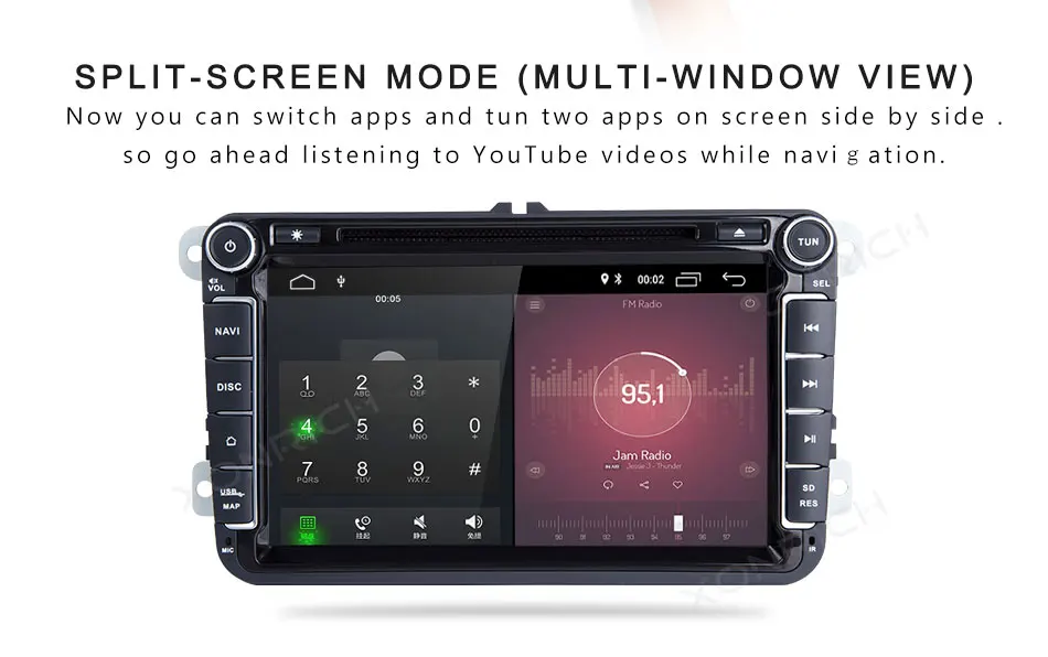 Sale 2 din Android 8.1 GPS Car Multimedia For Volkswagen VW Passat b6 Polo T5 Skoda Octavia 2 3 Superb Seat leon 2 AutoRadio golf 5 6 20