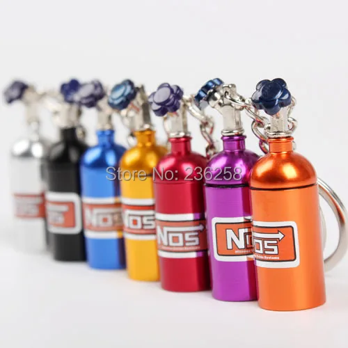 

Lot 10 x Turbo NOS Nitrous Oxide Bottle Key Chain Keychain Keyring Stash Pill Box Storage