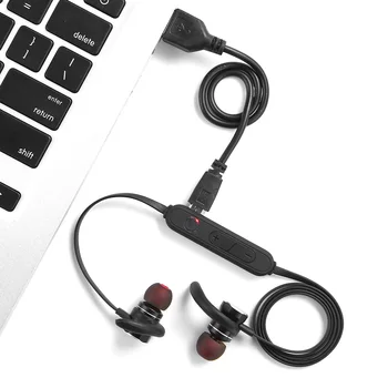 

USB Charging Magnetic Earbuds For iPhone Samsung X3 X3S Wireless Bluetooth Earphone In Ear Stereo Sports Earbuds with Mic