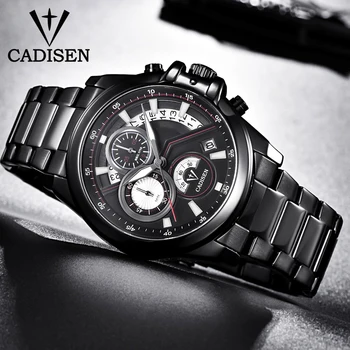 

c9016 CADISEN men's watch top luxury brand military military sports leisure waterproof men's quartz watch stainless steel watch