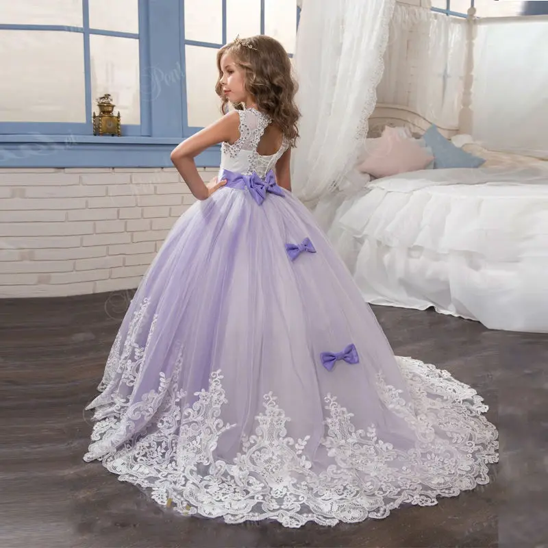 Princess Lilac Little Bride Long Pageant Dress For S Glitz 2017 Princess Lilac Little Bride Long Pageant Dress For S Glitz 2017 Puffy Tulle Prom Children Graduation Gown Vestido In Flower Dresses From