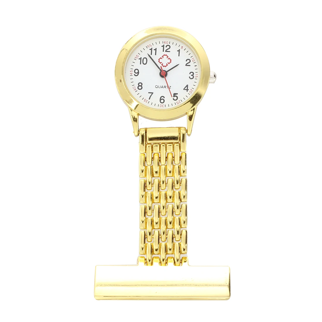 Practical Watch nurse brooch quartz movement square golden color