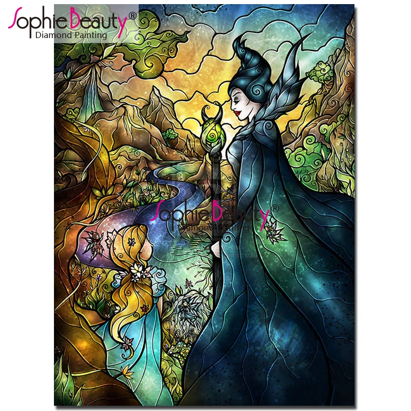 

Sophie Beauty DIY Diamond Painting Cross Stitch Princess and Witch Pattern Needlework Home Decoration Diamond Embroidery 18956