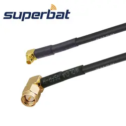 Superbat RF MMCX коаксиальный штекер под прямым углом к SMA штекер угловой помощью соединительного кабеля RG174 15 см