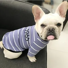 Летняя новая одежда для домашних животных, с круглым вырезом в полоску Собака свитер Тедди Шнауцер хлопок собака футболка одежда
