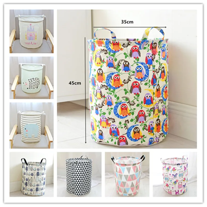 

Free shipping Storage Basket 35*45CM Laundry Basket for Baby Toy Panier Rangement