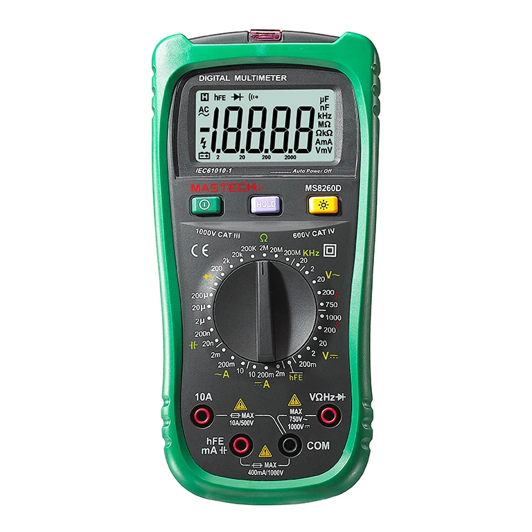 

MASTECH MS8260D Digital Multimeter 4 1/2 Non-contact AC/DC Voltage Current Frenquency Tester Detector with Transistor Check
