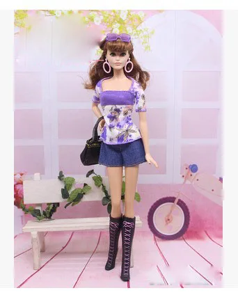 Одежда для куклы; платье; брюки для куклы Барби; 1:6; BBI362 - Цвет: 18 top and pant