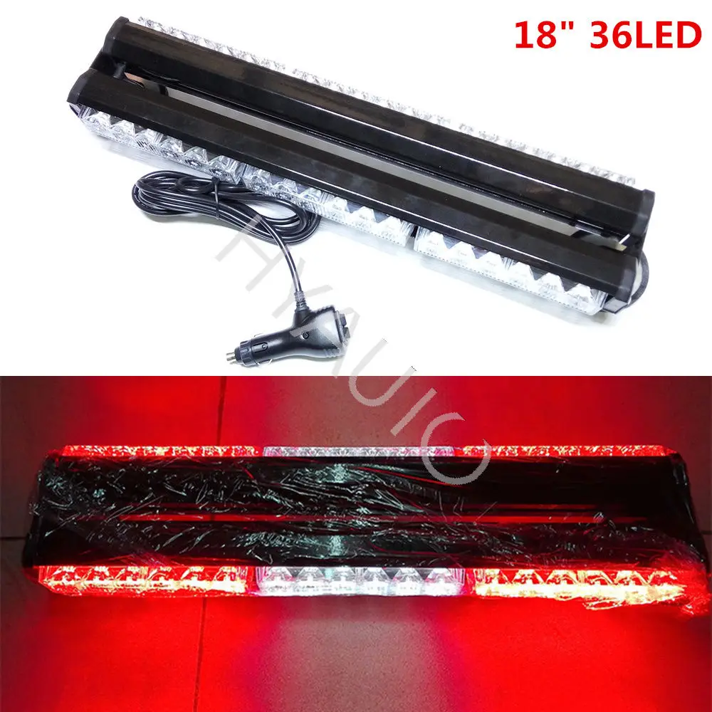 

CYAN SOIL BAY 18" 36 LED 108W Double Side Warning Beacon Emergency Strobe Flash Light Bar Red White