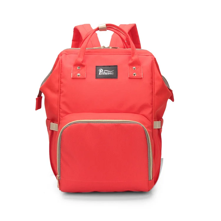 Качество водонепроницаемый детский подгузник сумки большой емкости 32*15*40 см детские подгузники сумка Мода мать рюкзак сумка под подгузники для бутылки - Цвет: Rose Red