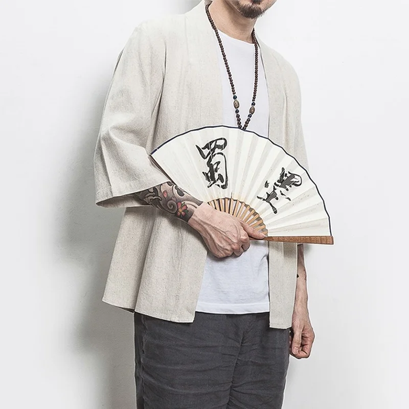 Kimono men yukata shirt samurai clothing costume mens haori karate Japanese streetwear clothing Japanese kimono traditional T466