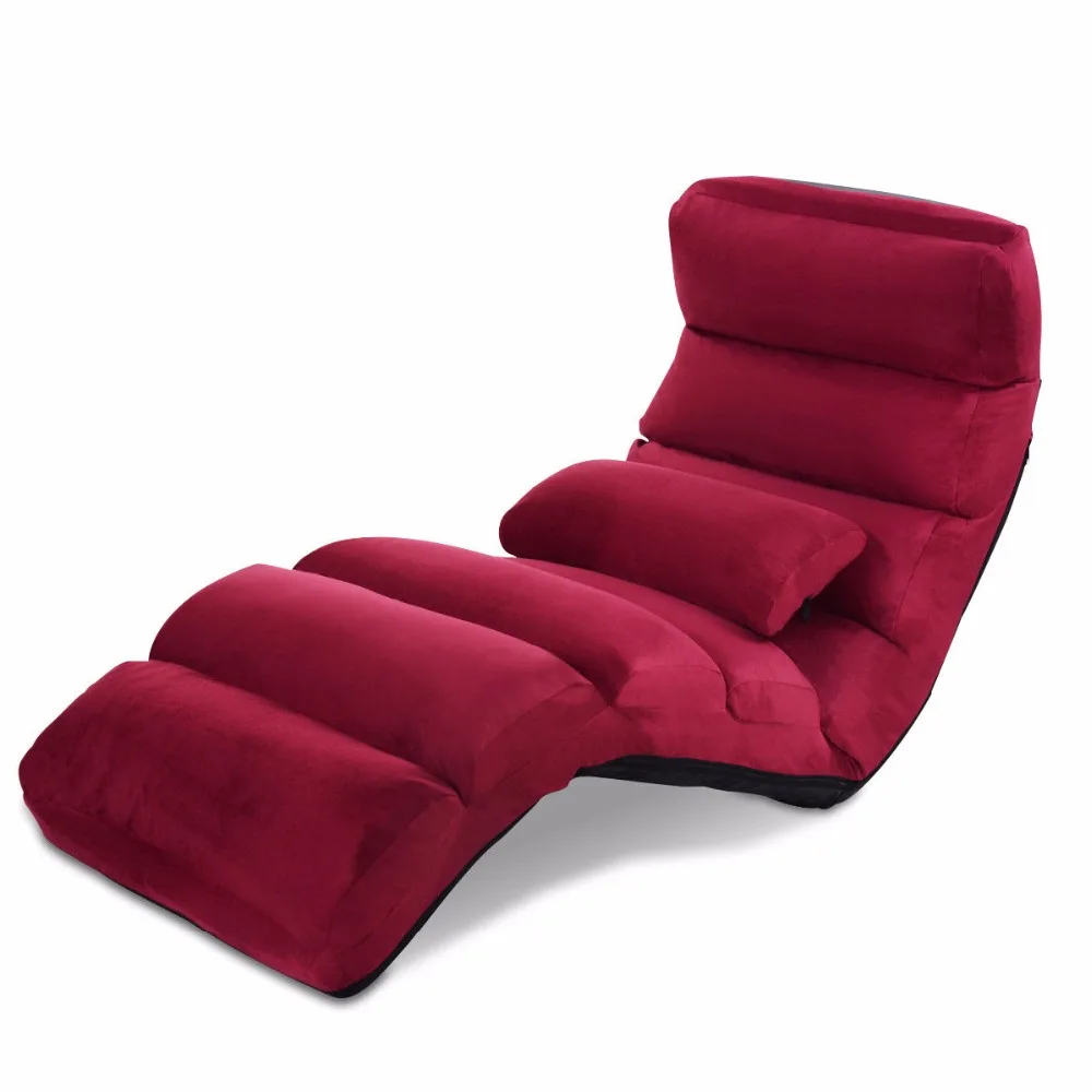 Giantex Folding Lazy Sofa Chair Stylish Sofa Couch Bed Lounge Chair W/Pillow Home Furniture HW53981WN