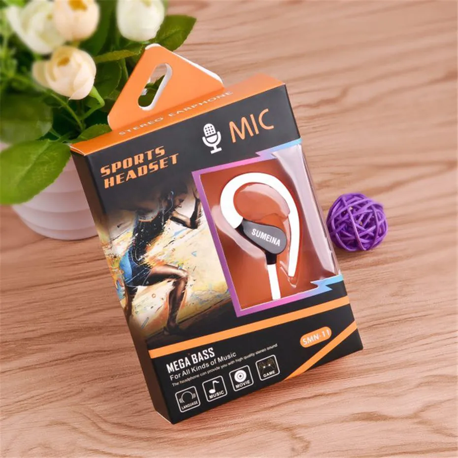 Mambaman SMN-11 Earphones Headphone 3.5mm Stereo Earhook Bass Sound Headset for Running Sport for Xiaomi Samsung iPhone Computer (1)