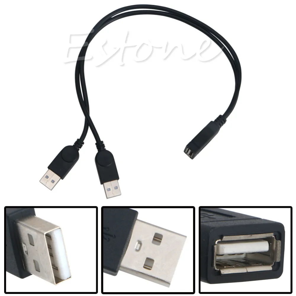 26 см двойной USB 2 0 A штекер Женский Y кабель удлинитель адаптер питания |