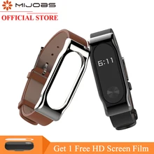 Mijobs Genuine Leather Strap For Xiaomi Mi font b Band b font 2 font b Smart