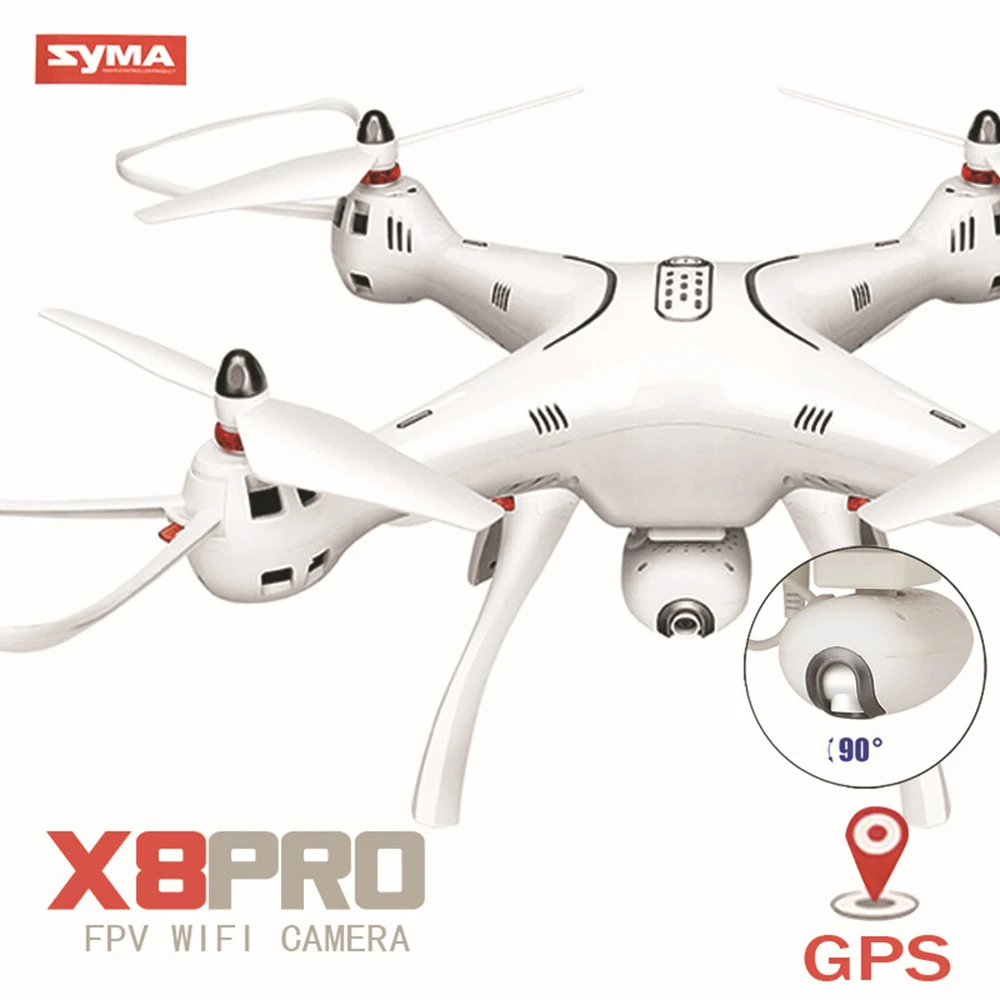 Квадрокоптер SYMA X8PRO X8 Pro Радиоуправляемый с GPS трекером RTF камерой 720P HD или 4K Wi Fi в