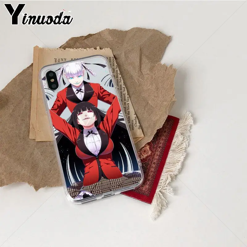 Yinuoda Kakegurui аниме Мягкий ТПУ чехол для телефона iPhone 8 7 6 6S Plus X XS XR XSMax 5 5s SE 5c