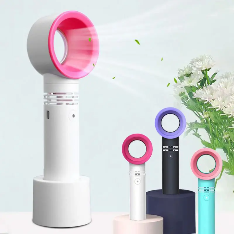 

Usb Handheld Mini Cooler Leafless Fan Rechargeable Portable Leafless Fan