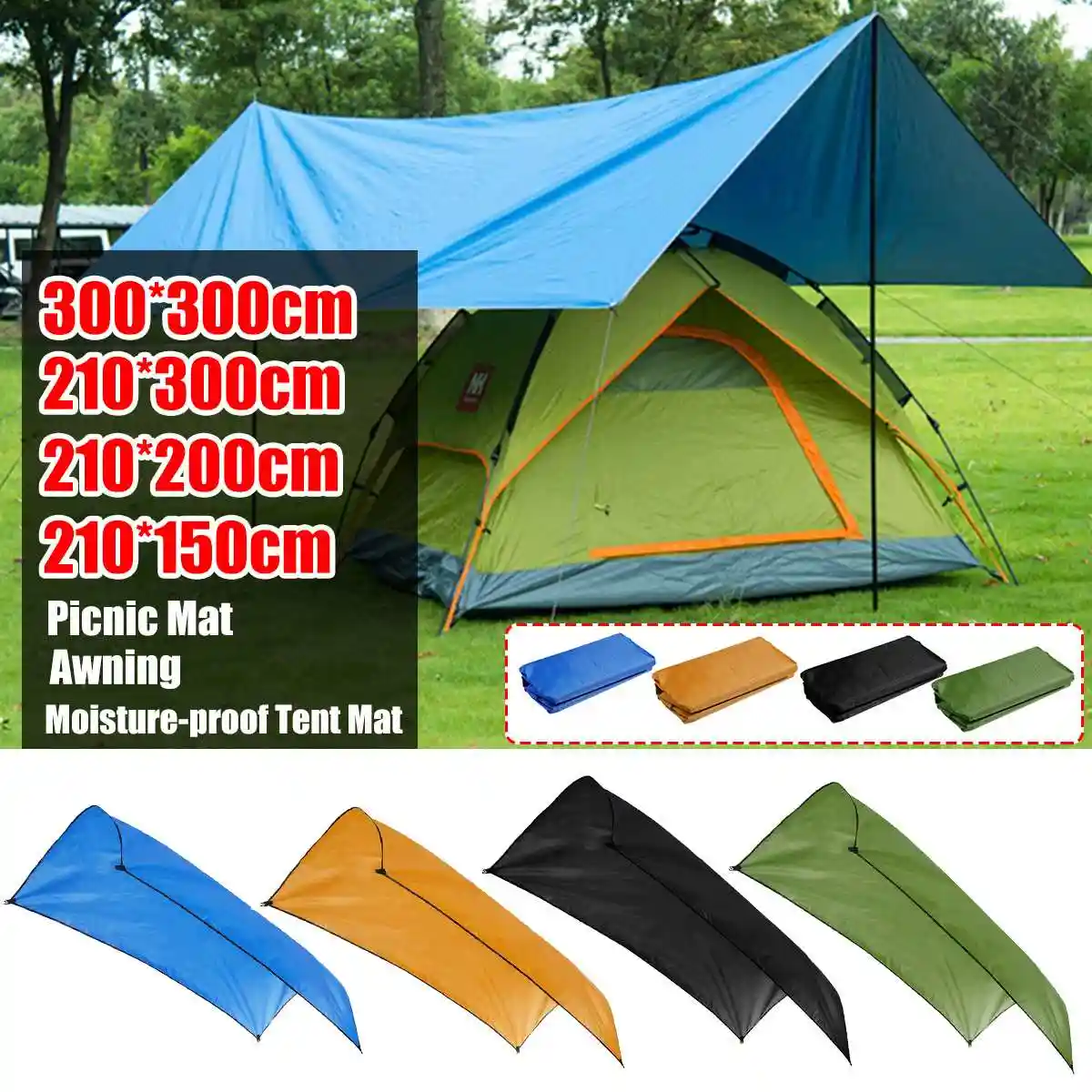 Waterproof Tent Tarp Rain Sun Shade Hammock Shelter Camping Picnic Awning Cover