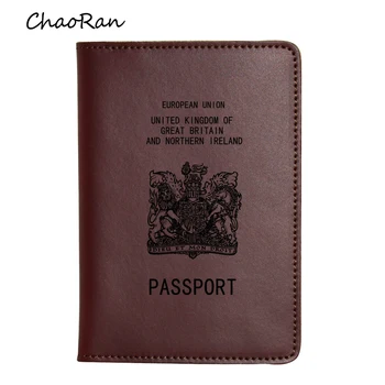 

The British National Emblem Passport Cover Engraved Name Leather Card Holders Functional Travel Wallet Britain Passport Holder