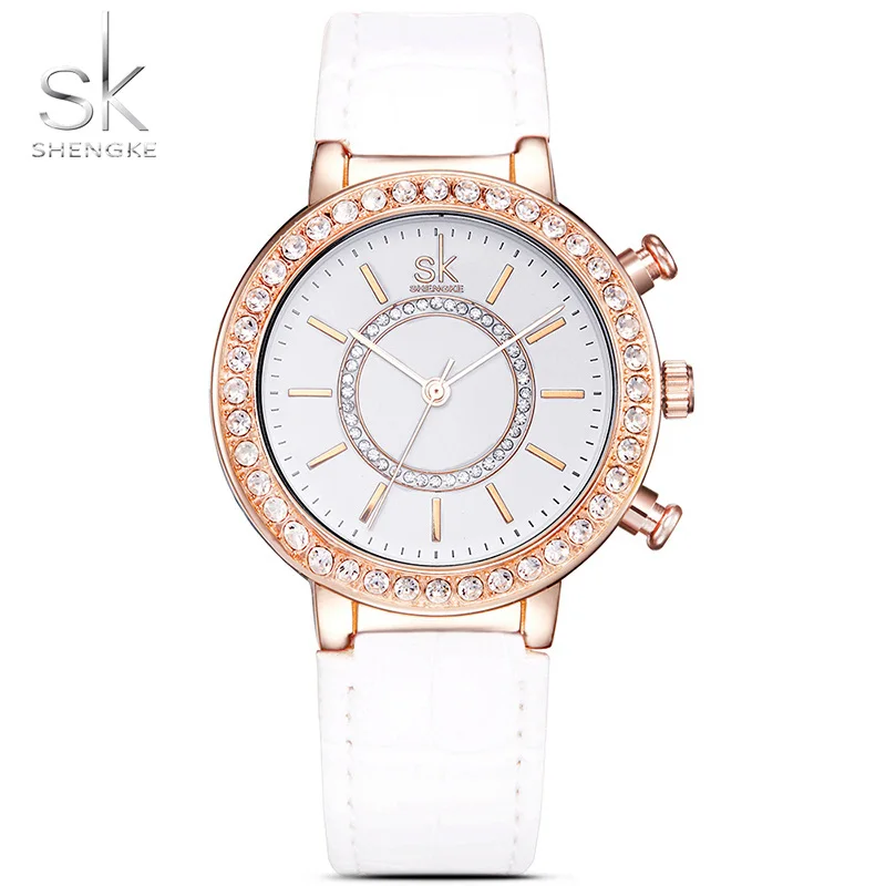 SK брендовые ЖЕНСКИЕ НАРЯДНЫЕ Часы Montre Femme с кожаным ремешком, модные кварцевые часы, аналоговые наручные часы, женские часы Reloj Dama